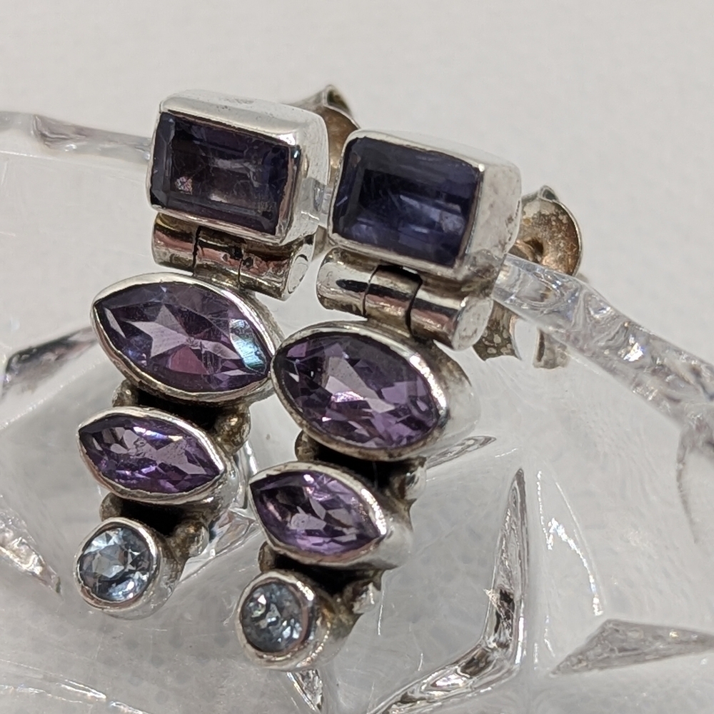 Sterling Articulated Earrings - Picture 2 of 3